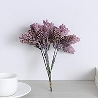 Vista 7 de BESTOYARD 2 piezas de 5 6 flores artificiales de piña, tallos de vegetación artificial, plantas de boj artificial, ramas artificiales, arbustos