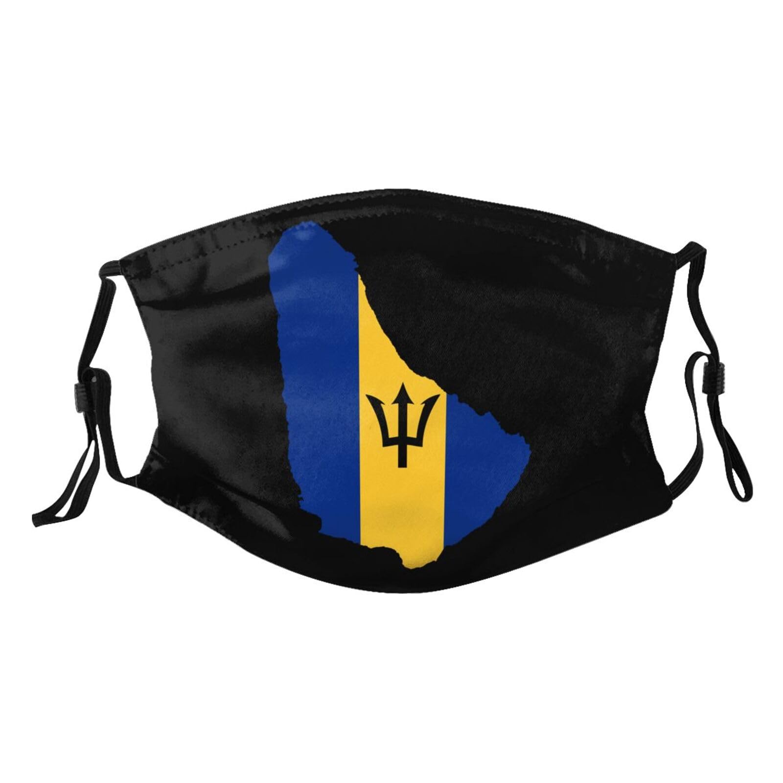 Barbados Flag Map Adult Dust Mask Adjustable Dust Face with 2 Filter
