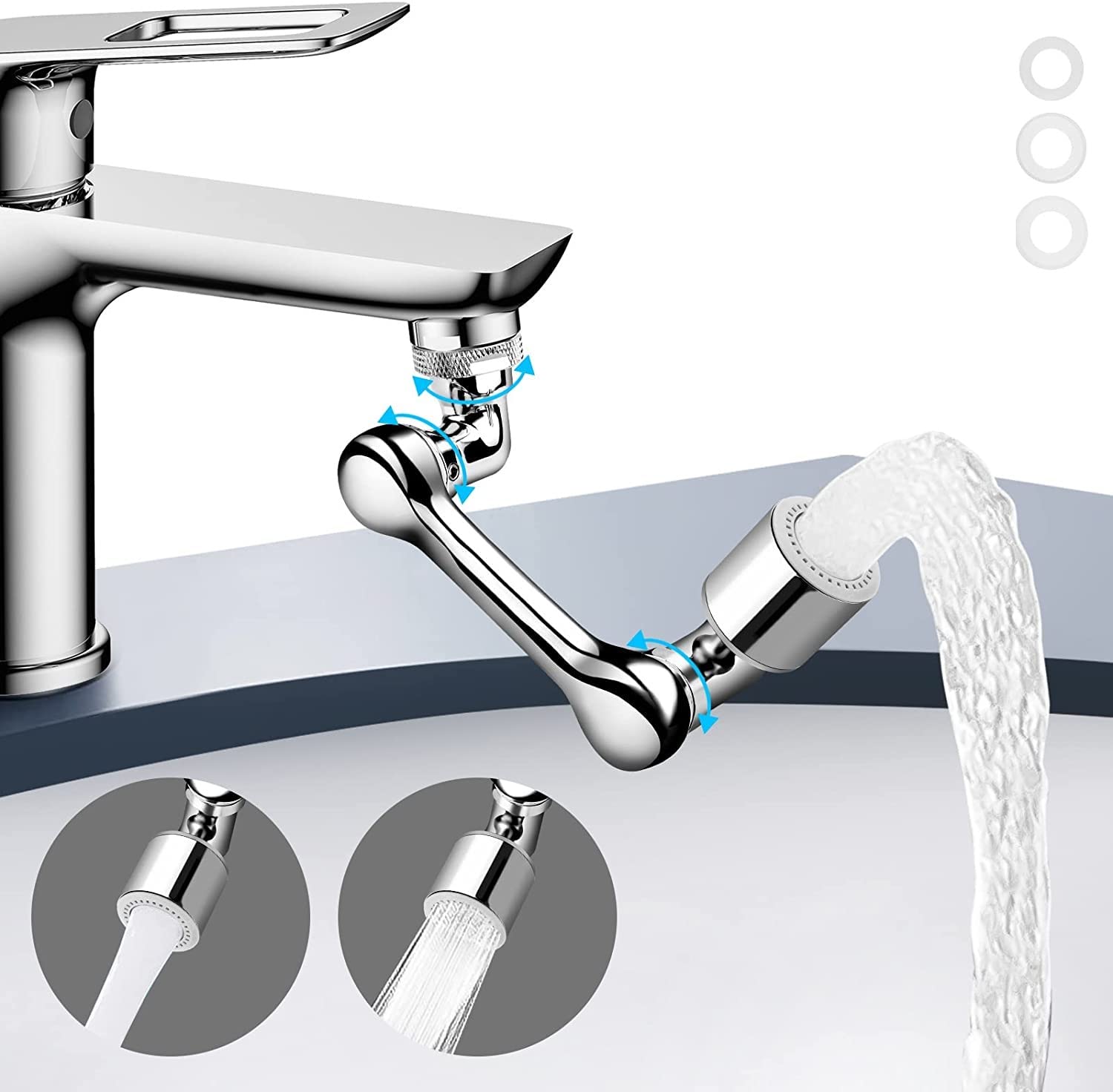 Deoxys Universal 1080 Swivel Robotic Arm Swivel Extension Faucet Aerator 2 Mode Rotating Faucet Extender for Kitchen Bathroom Sink with Faucet Adapter Sprayer Attachment (B0C5HNW1ZY) Amazon Price History, Amazon Price Tracker
