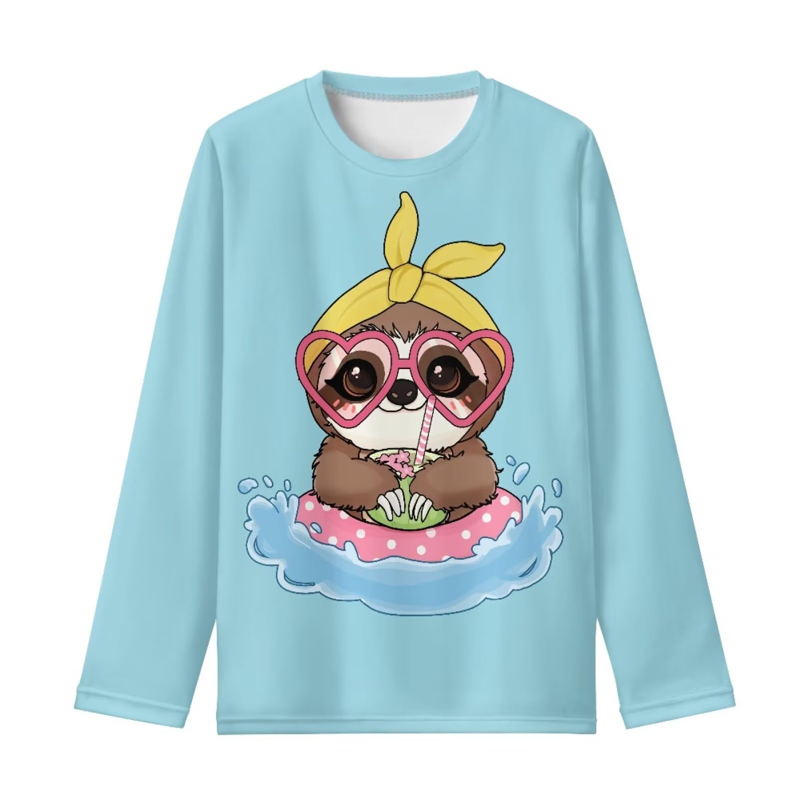 Girls Long Sleeve Shirt with Cute Graphic Casual Pullover Tops 3-16Y