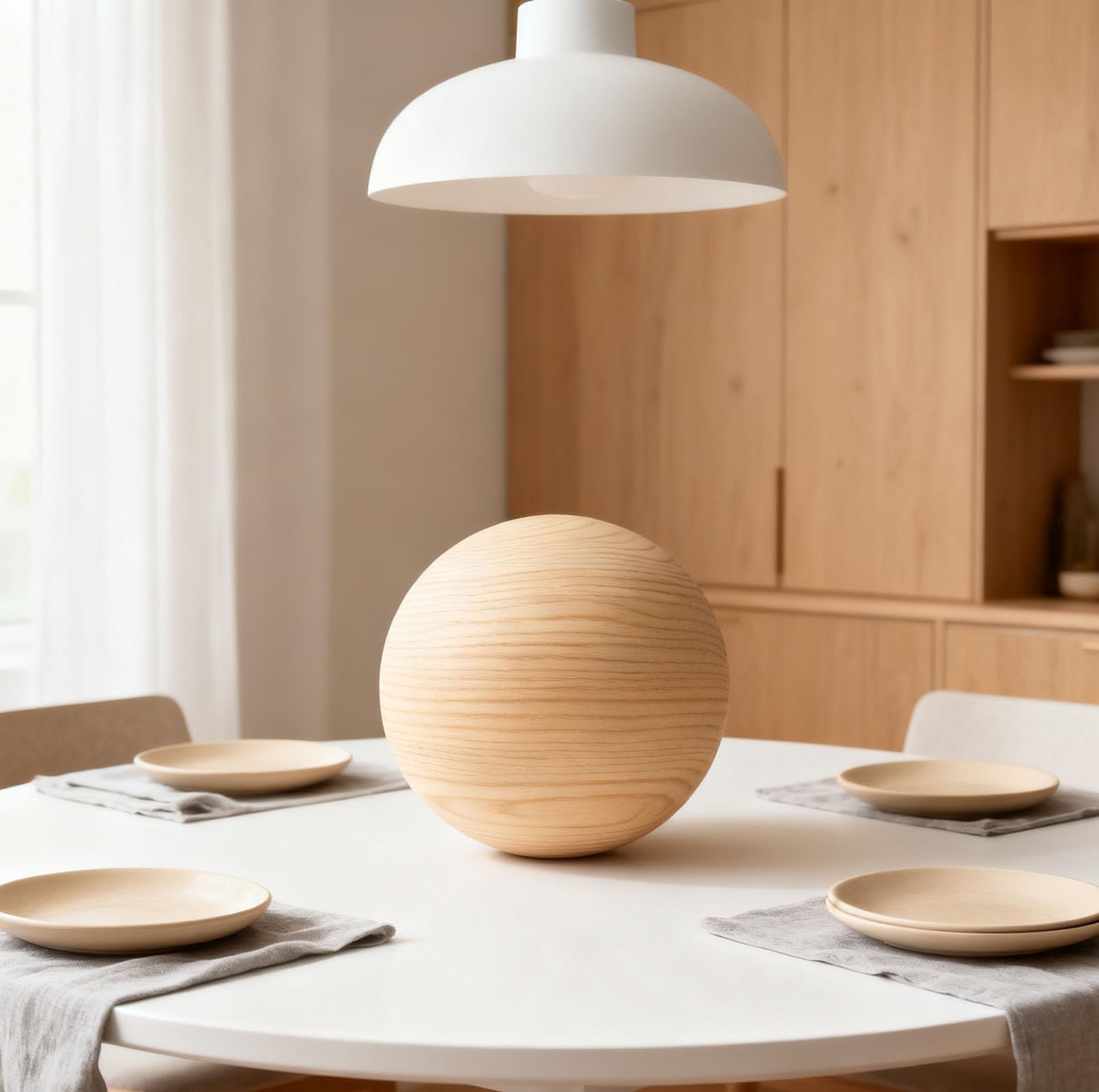 Redondas De Madera Sin Terminar De, Bolas de Madera Maciza, para Manualidades Decoración Artesanal y Proyectos DIY Casa Fiestas y Celebraciones(Size:20cm（1pcs）)