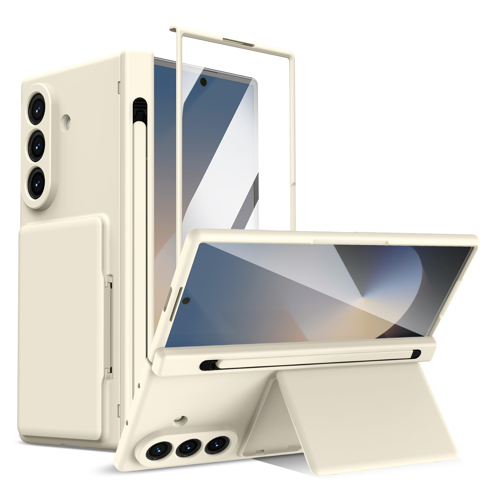 COQUE Etui na telefon Galaxy Z Fold 8 Ultra, odporne na uderzenia, z przegródką na karty i stojakiem, wbudowanym rysikiem i folią ochronną na wyświetlacz, etui na telefon komórkowy do Samsung Galaxy Z