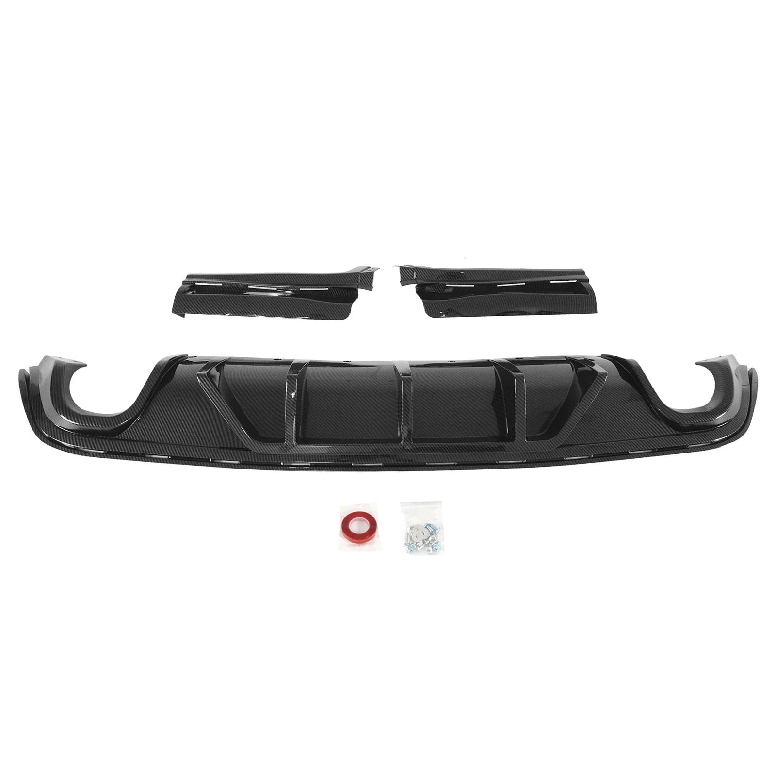 przedniego zderzaka Pasuje do Grand Cherokee SRT 14-21 Spoiler Splitter Body Kit styl włókna węglowego/czarny błyszczący 3 szt. Dyfuzor tylnego zderzaka(Carbon Fiber Style)