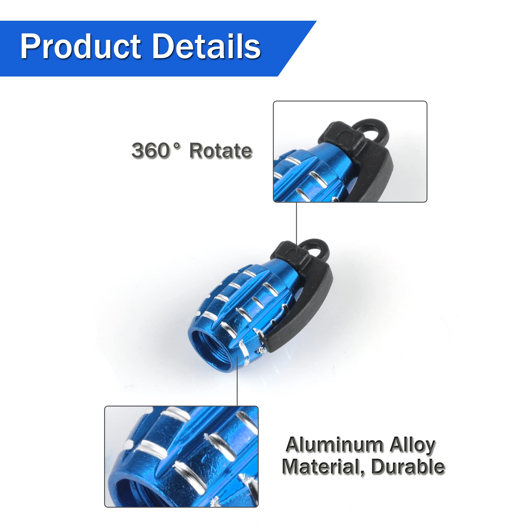 SINGARO Lot De 4 Bouchons De Valve De Pneu De Voiture Universels En Alliage D'aluminium Pour Voitures, Camions, SUV Et Motos (orange