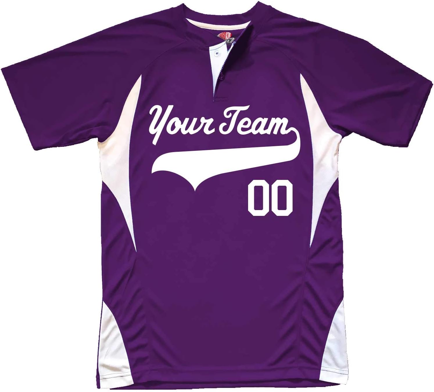 Henley 2-Button Kids Custom Baseball Jersey with Your Names and Numbers