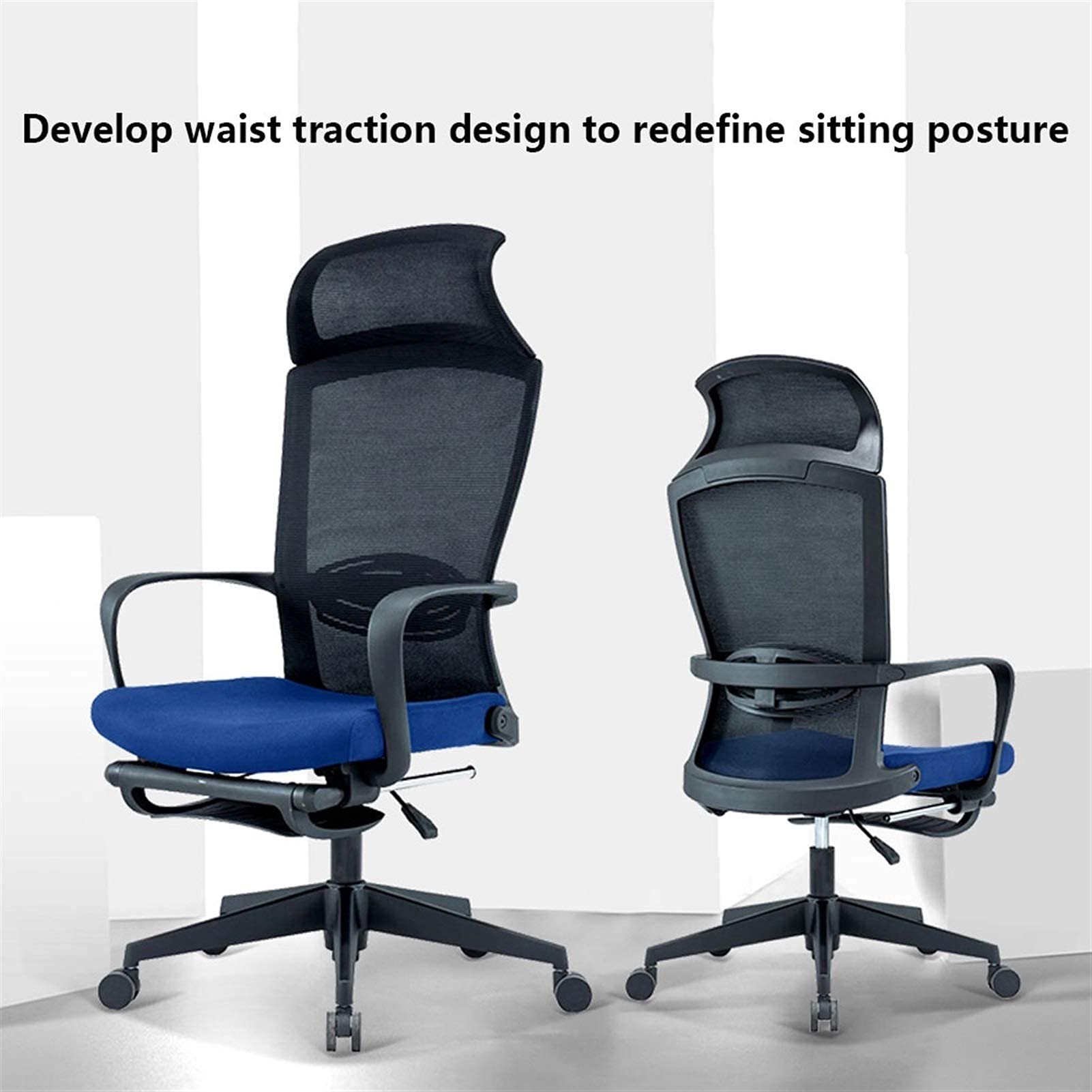 Sedia da Ufficio Sedia da Ufficio ergonomica Supporto per la Vita Sedia da Lavoro reclinabile Schienale Alto Sedia per Computer Regolabile Sedia in Rete per (