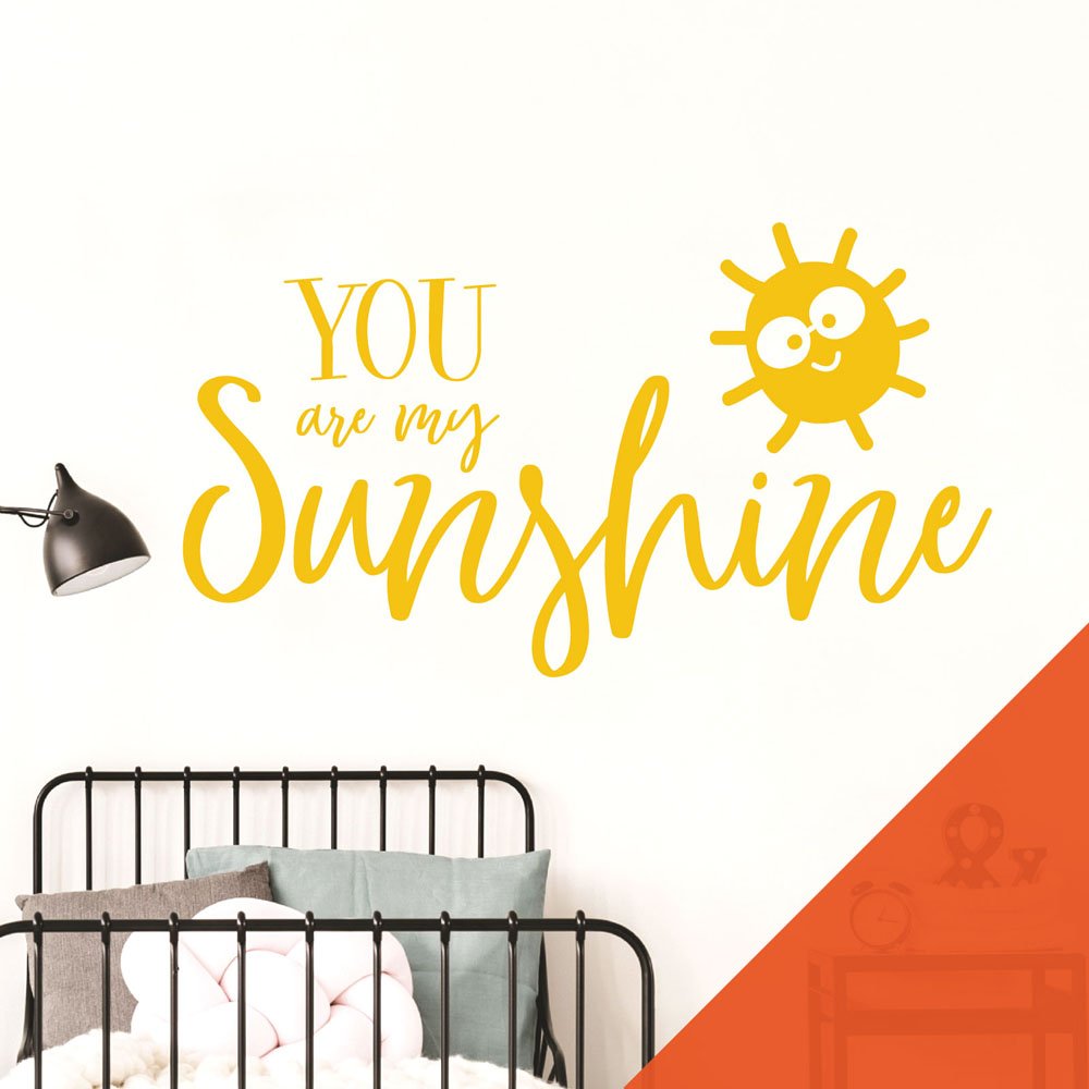 You are My Sunshine - Nursery Wall Sticker, Children Bedroom Wall Quote [Large] [Orange]