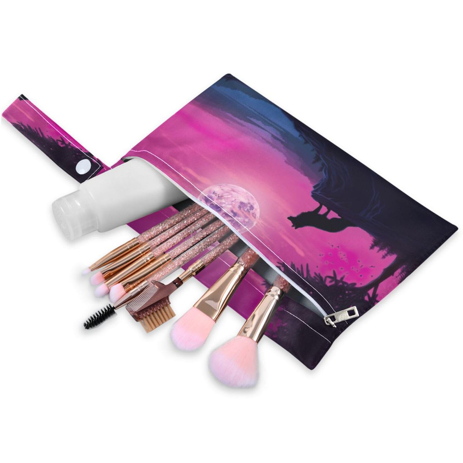 ATTX Lonely Wolf Howling Wet Dry Bags 2-Pack - Reusable Cloth Diaper Storage for Travel, Beach & Gym | Multi-Use Waterproof Bags for Swimsuits, Baby Clothes, Sports Gear#10