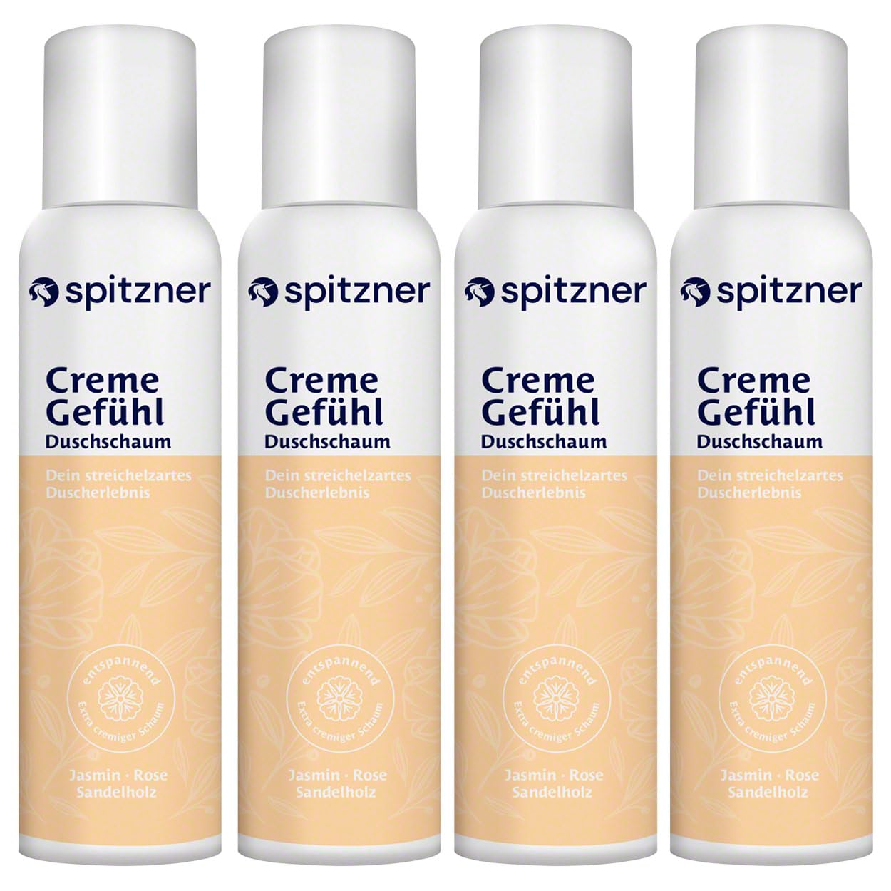 4x Spitzner Duschschaum CremeGefühl, 150 ml