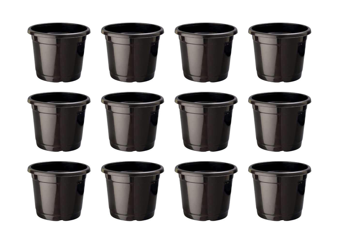 Go Hooked 12pcs Plastic Plants Nursery Seedlings Pot Plant Container Seed Starting Pots | Plant Pots for Indoor Outdoor Plants | Plastic Garden Pots | Plastic Planter Pots | Plant Containers