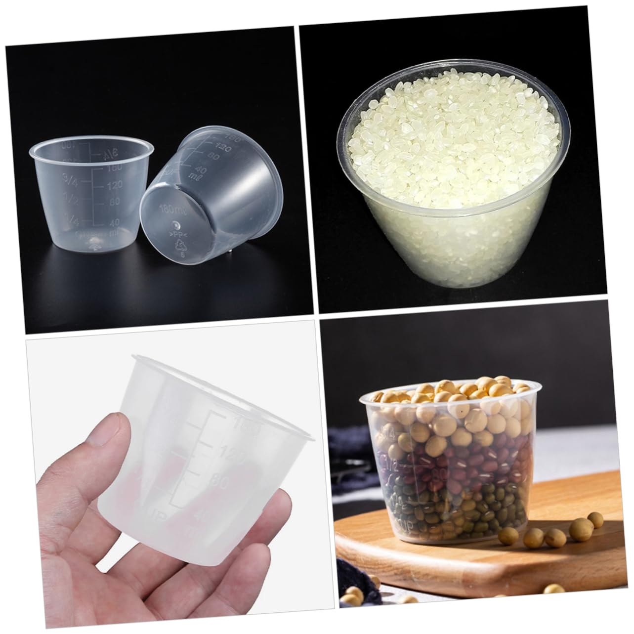 Alipis 60 Piezas Taza Medidora De Olla Arrocera Taza Medidora Graduada Taza para Hornear Cuchara para Granos De Café Taza Medidora De Líquido Taza De Control De Porciones Herramienta De