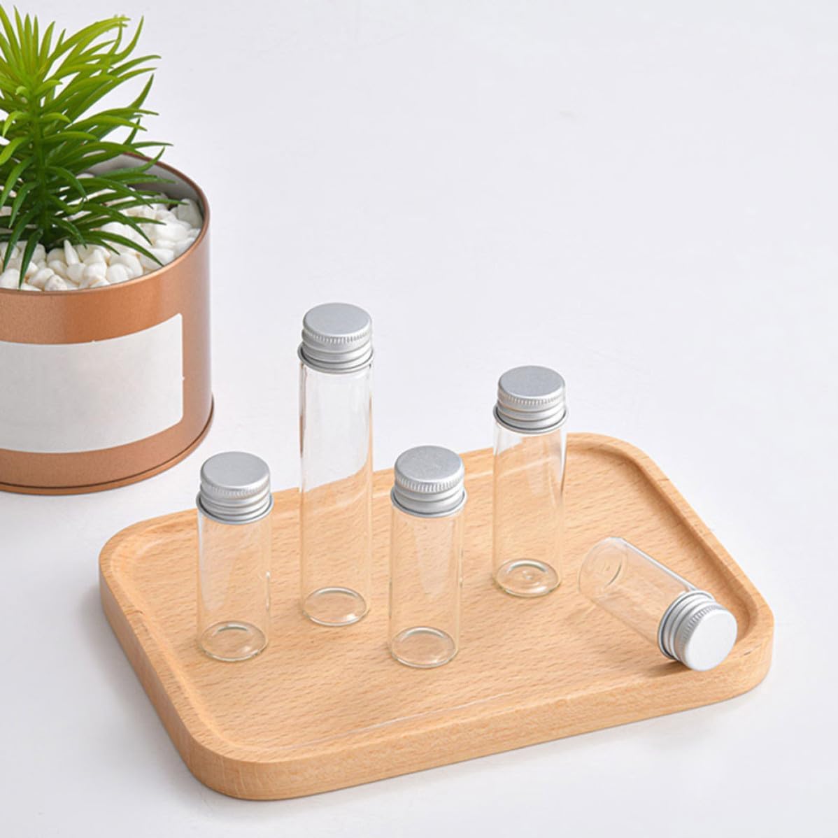 20pcs Ml Glass Sample Vial with Screw Lid, Portable Leakproof Storage