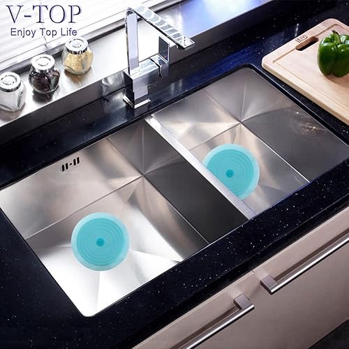 Vista 62 de V-TOP Tapón de drenaje de bañera, paquete de 2 tapones de silicona grandes de 6 pulgadas, tapón de succión plana para cocina, baño y lavandería