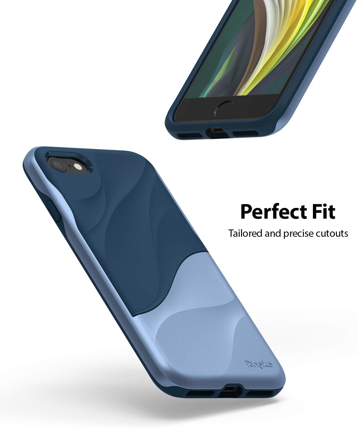 Ringke Wave Case Designed for iPhone 7/8 / SE 2020 (4.7-Inch) - Coastal Blue