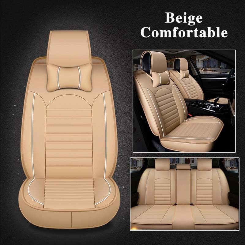 Housse de siège auto en cuir PU et couvre coussin antidérapant