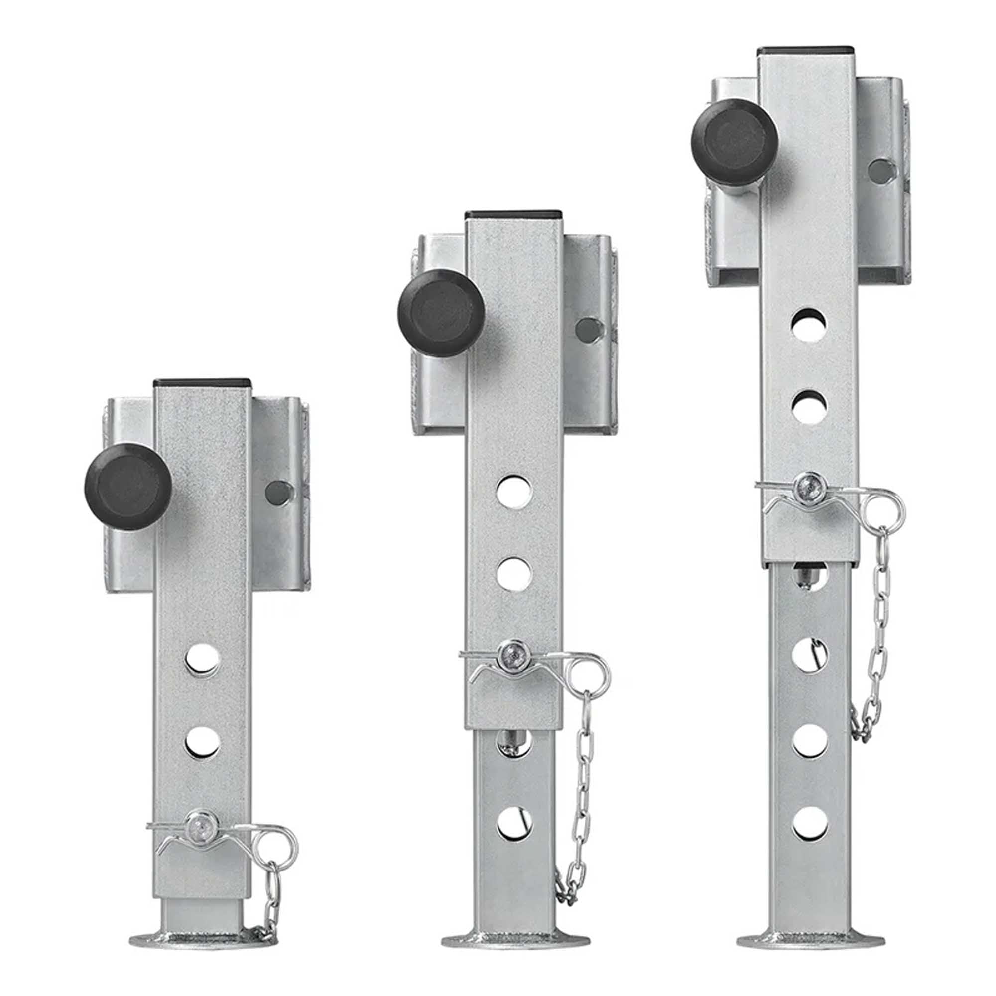 The Drive 2X Anhänger Abstellstützen 60x60mm klappbar 346-546mm je 1300 kg mit Schraubensatz | 200mm Hub | 5-Stufig | für Kipper, Hochlader etc.