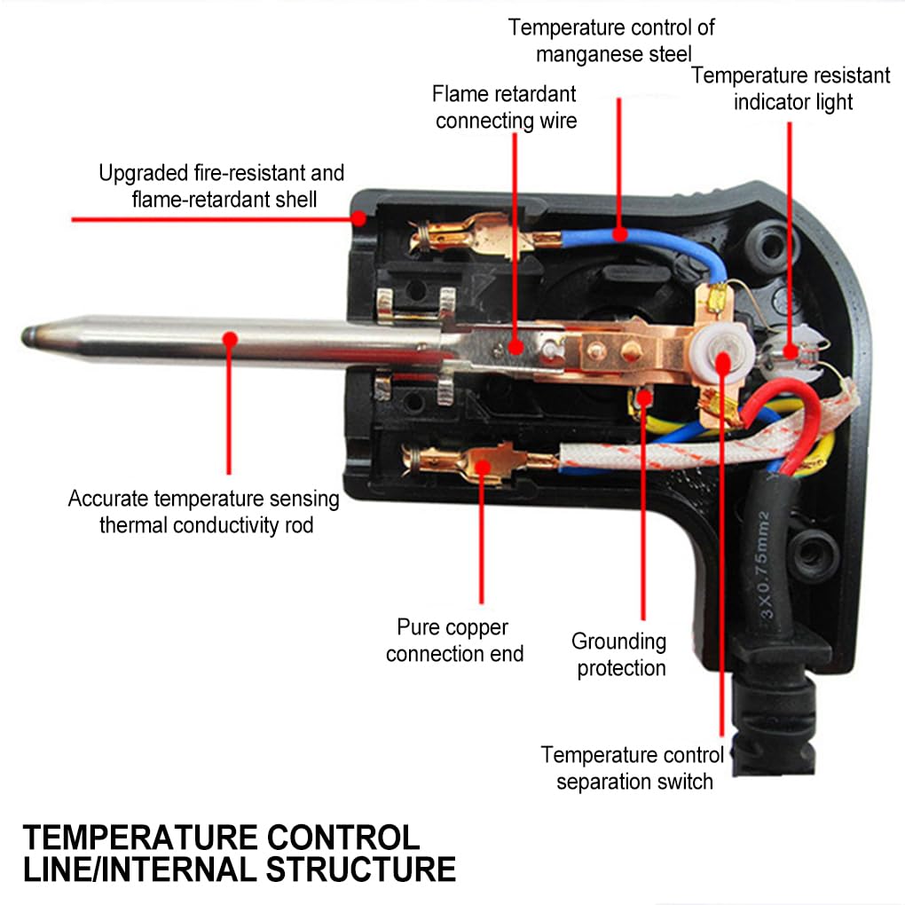 Olla de calefacción eléctrica de Gran compatibilidad, termostato Ajustable, sonda, Cable de alimentación, Temperatura Ajustable, fácil
