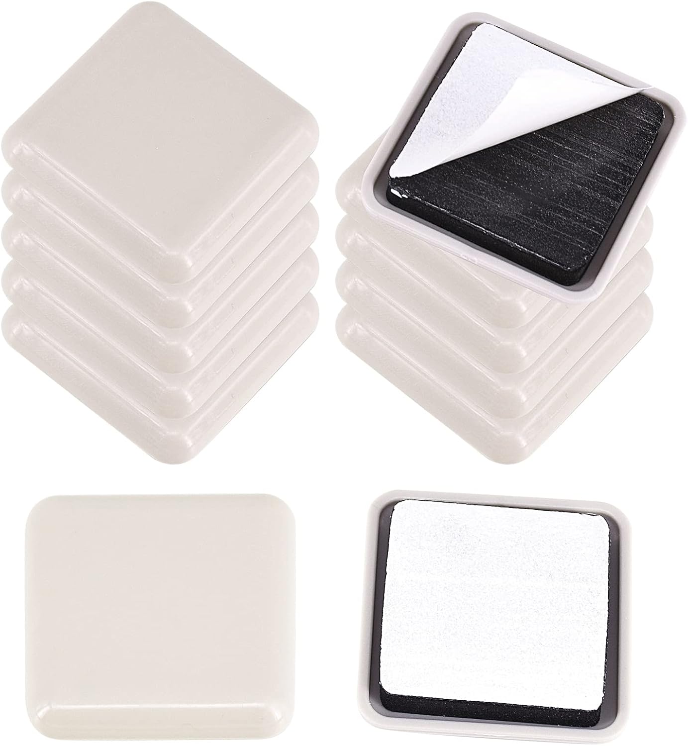 12Pcs Furniture Glides 40mm Self Adhesive Furniture Sliders Square