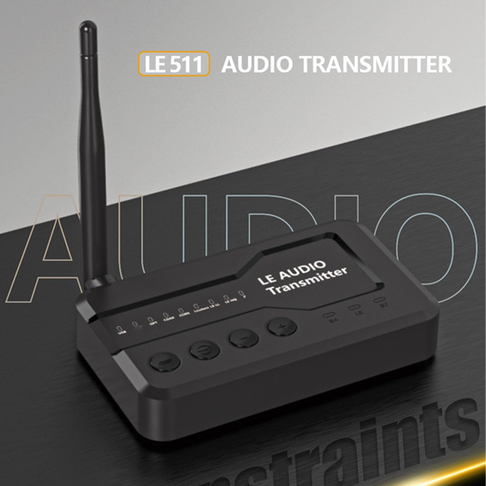 Adaptador de Audio Bluetooth 5.3, Receptor Transmisor Inalámbrico con Entradas USB AUX Opt Coax Antena Externa para Auriculares Bluetooth Altavoces