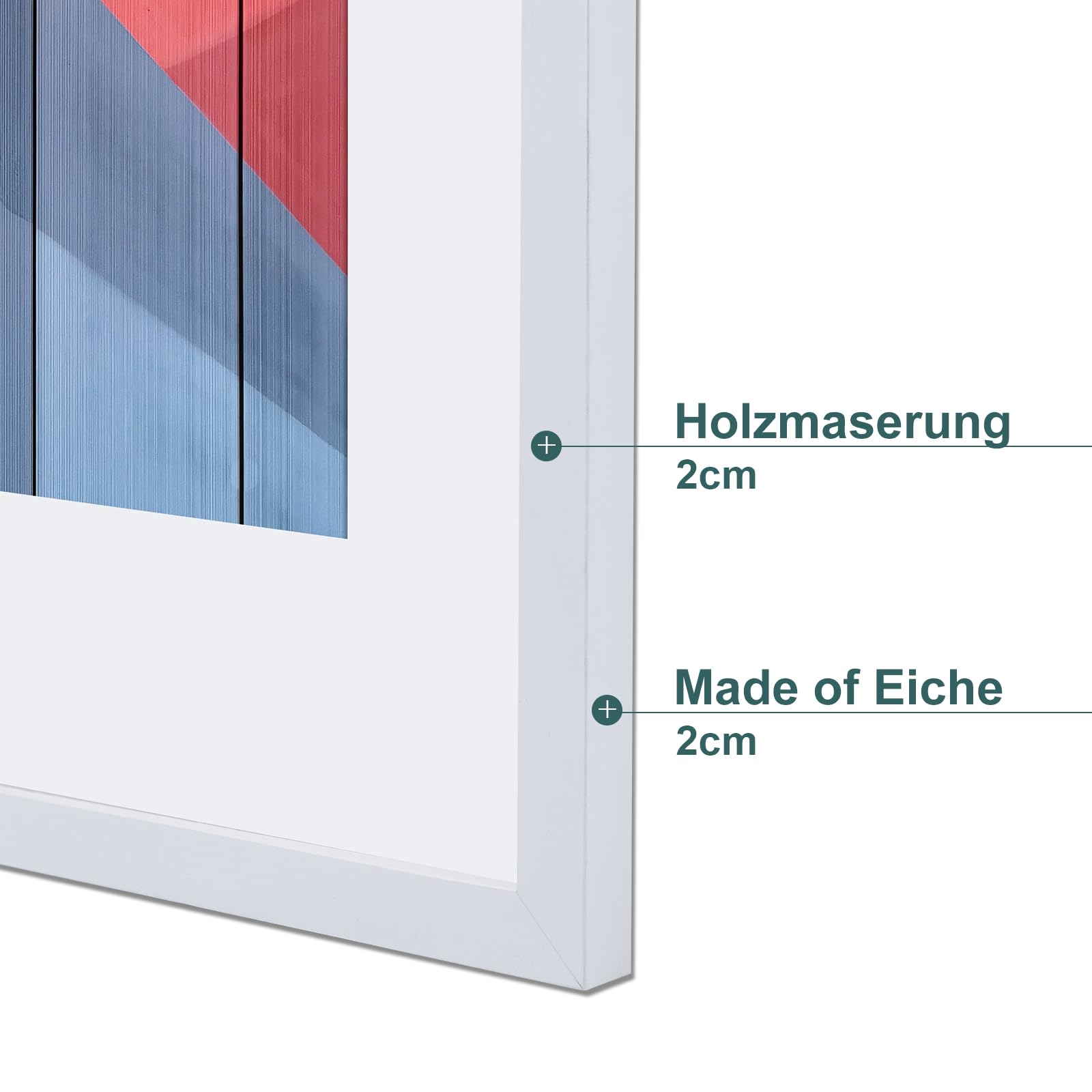 A1 Holz Bilderrahmen - Format Posterrahmen Puzzlerahmen (59,4x84,1 cm) Mit Bruchsicherem Acrylglas für Portraits, Urkunden, Poster (Weiß)