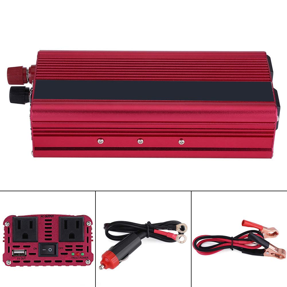Inversor de Potencia 2000W para Automóvil Convertidor 12V DC a 110V AC con USB Compatible con Dispositivos Electrónicos en Vehículos de Cualquier Marca Ideal para Viajes y Uso Diario
