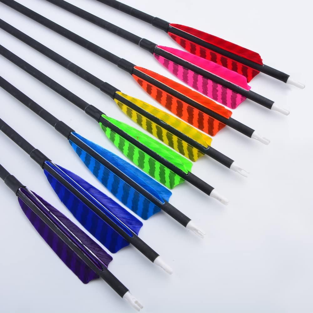AMEYXGS 50 Pcs Archery Turkey Feather Fletching 4 Inch 5 Inch Natural Feather Fletching DIY Arrows Fletching Right Wings Vanes for Hunting Arrow Accessories