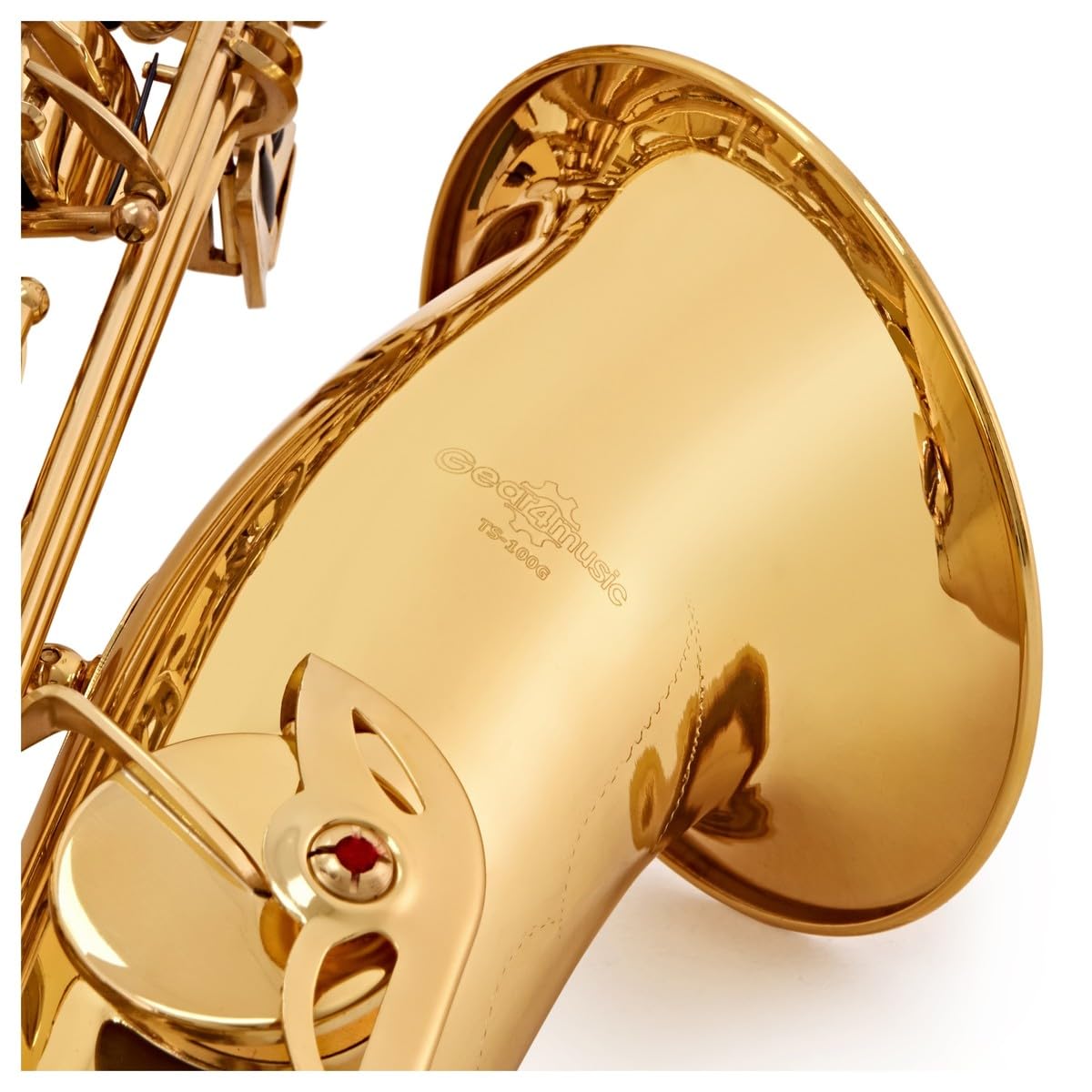 Sassofono Tenore di Gear4music Dorato | Tono Brillante a Risposta Facile, Campana Rimovibile e Chiave Fa# Acuto, Finitura Laccata Oro, Custodia e Ancia Incluse