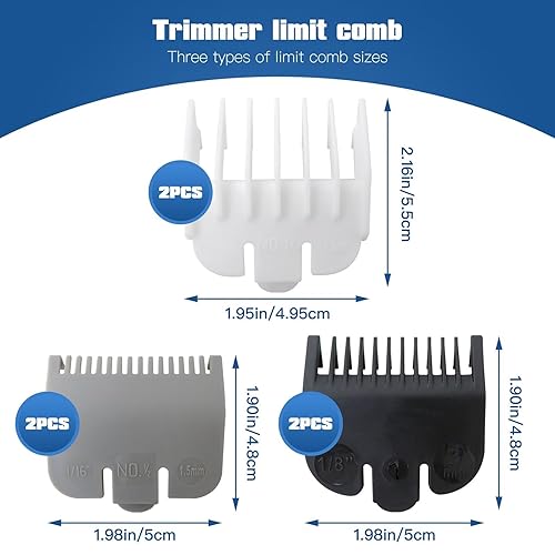Miniatura 4 de 2025 nuevo Juego de 6 guías profesionales de corte de peine para W*ahl 7960879600-2101, protectores de recortadora para W*ahl #12, #1, #1-12,