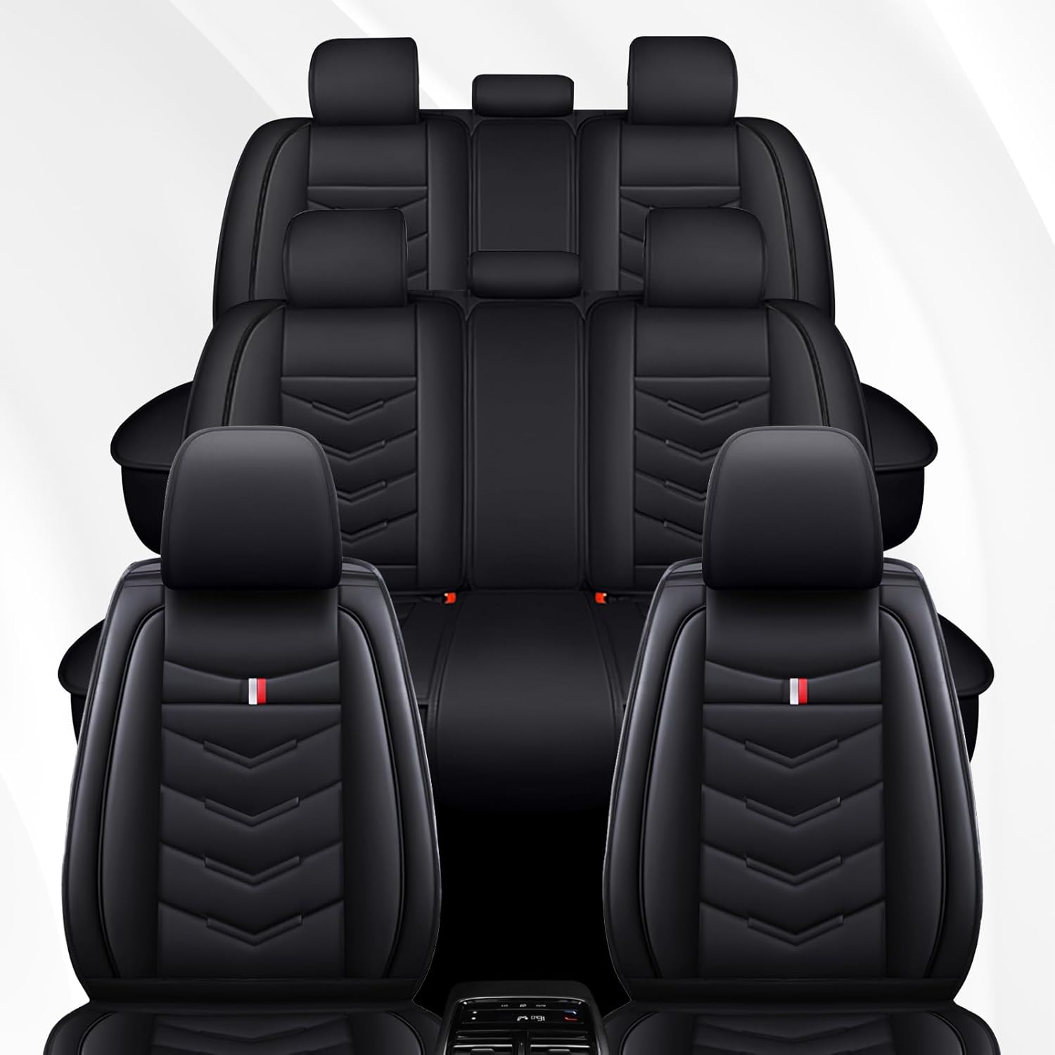 Car Seat Covers 7 Seats for KIA Telluride 2020-2027,Premium Nappa Leather Waterproof Durable Seat Covers,Compatible Airbag Easy Install Clean Full Sets(Standard,Black)