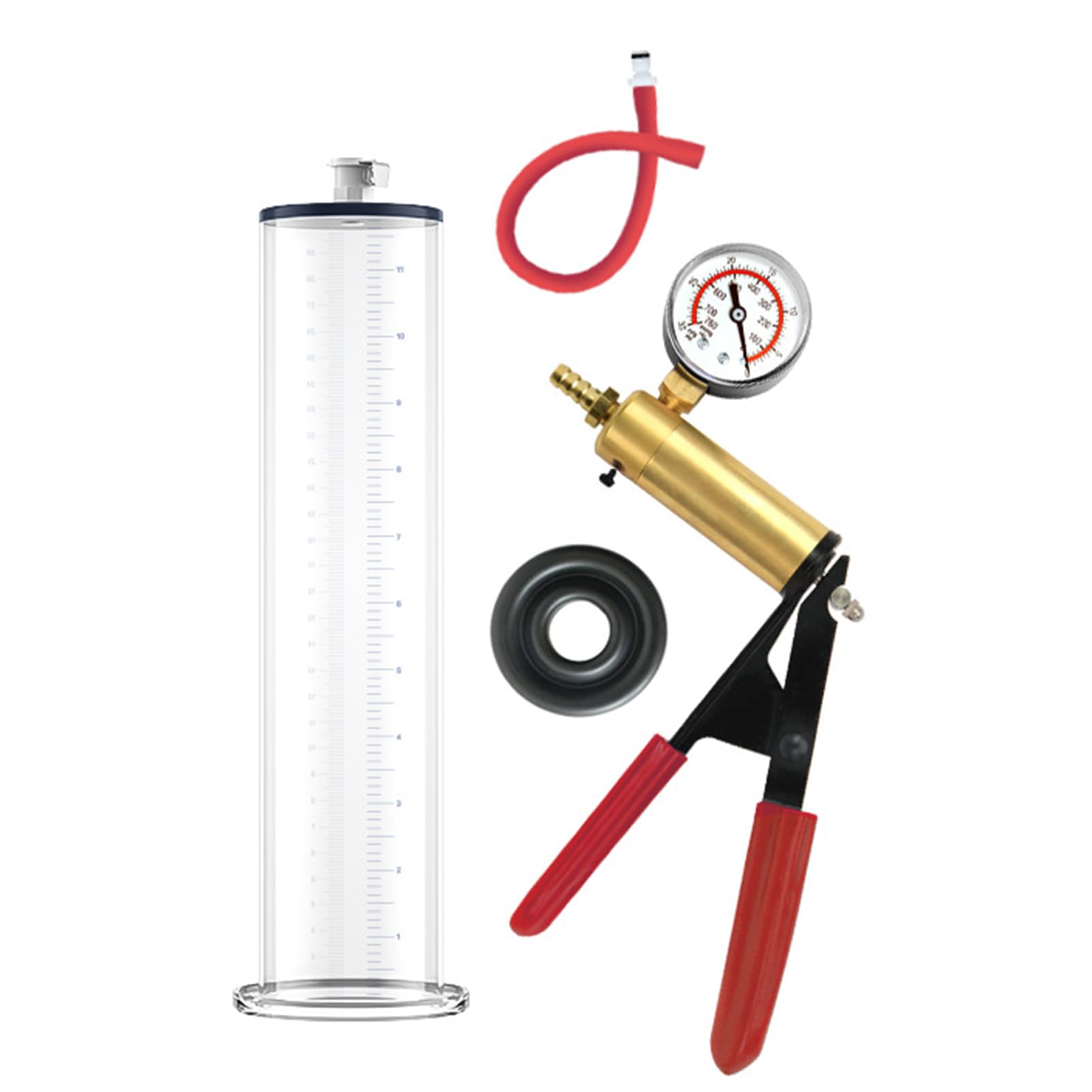 Pompes à vide pour pénis avec poignée et manomètre Pompe à pénis sex toys pour les hommes, Penis Pump Enlargement Extender Masturbation pour homme Cock extension (76mm)