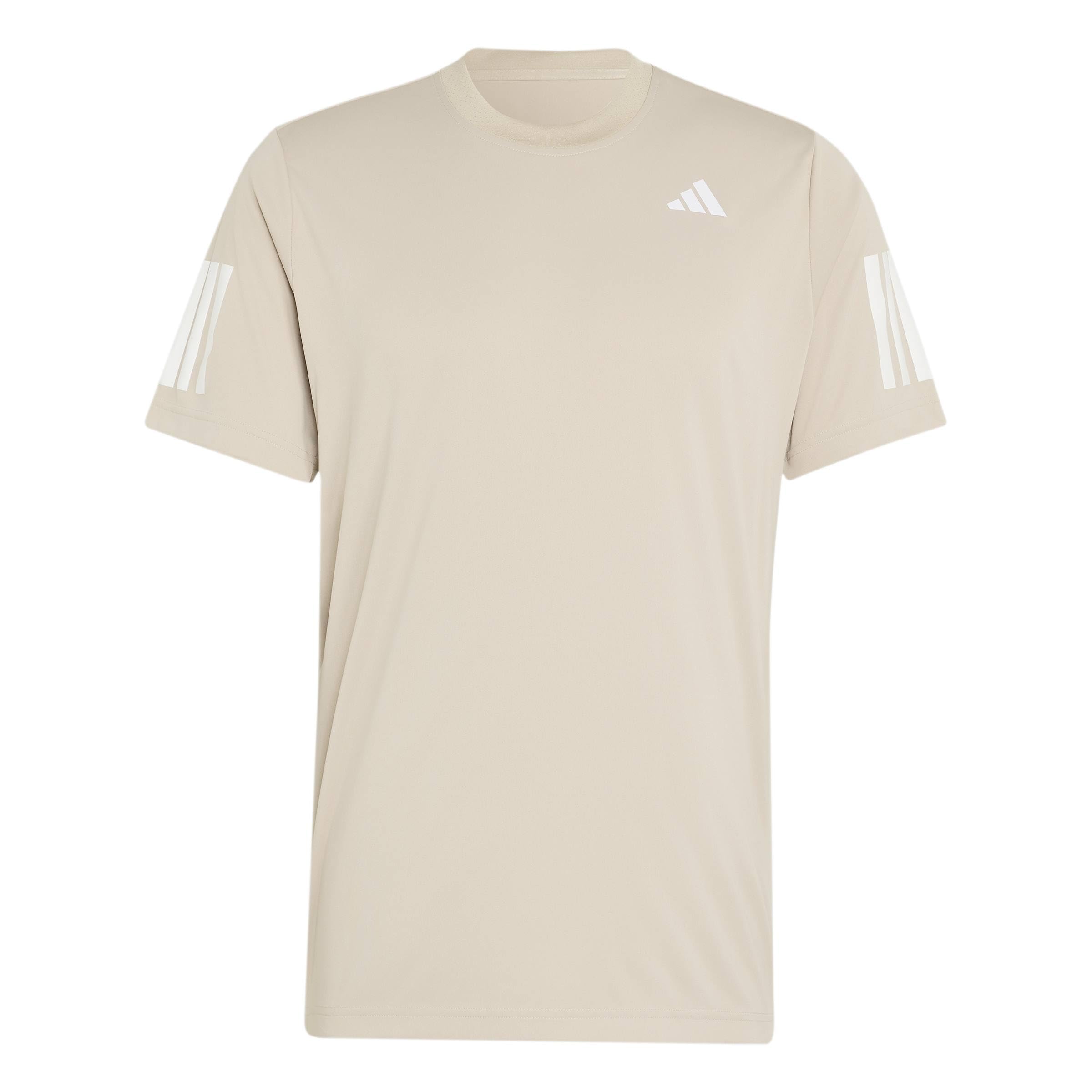 adidas Men's Club Tennis Climacool 3-Stripes Shirt, Khaki Three, XL