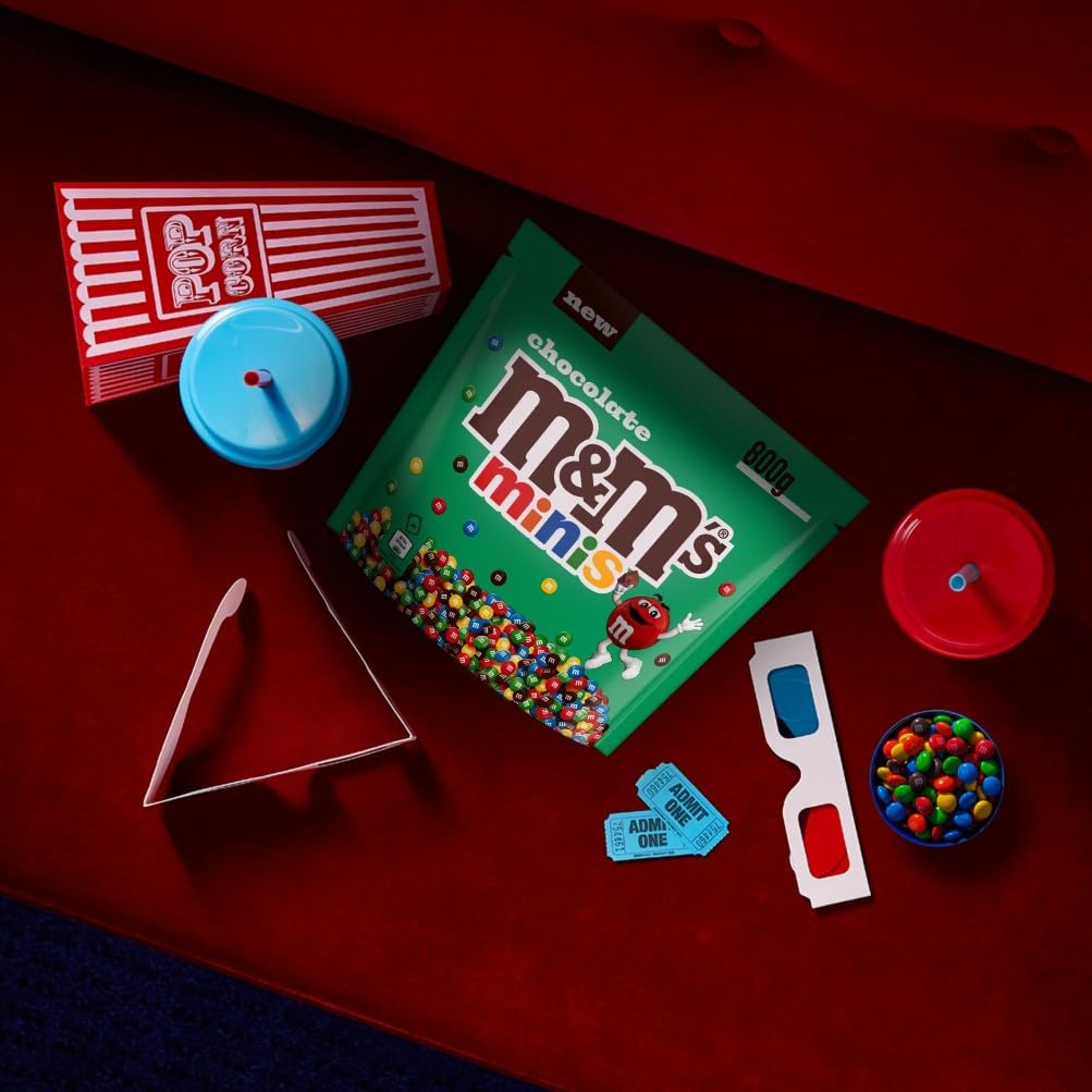 M&M'S Minis - Bonbons Chocolat au Lait - Sachet Bonsons Grand Format - Bonbons en Gros - 800g Sachet de Chocolats à Offrir ou à Partager