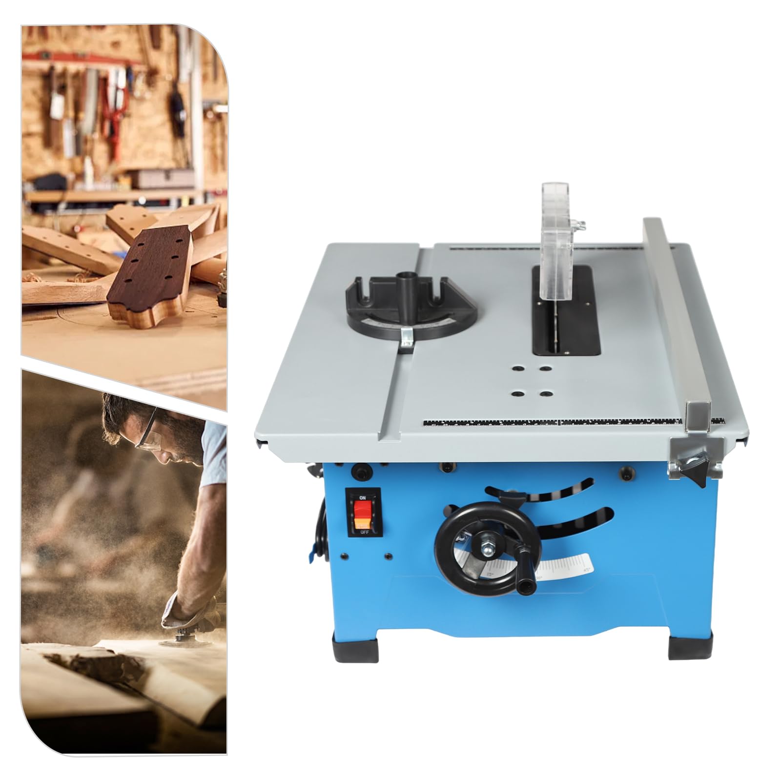Sierra circular de mesa, ángulo de 1400 W, 220 V, sierra de mesa ajustable, altura de corte de 36 mm, 4200 r/min sierras de mesa para uso doméstico, trabajos personales de bricolaje o carpintería