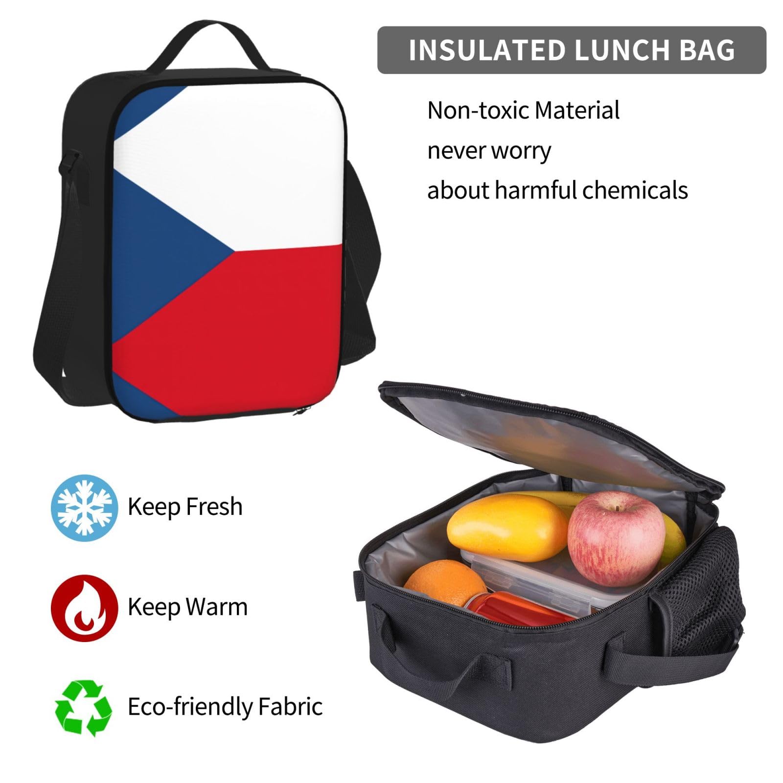 Flaga Republiki Czeskiej Plecak Dziecko Chłopcy Dziewczęta Pudełko na lunch Szkoła Zestaw Tornister Uczeń Szkoła Student Prezent, Czarny, One Size, Bagaż