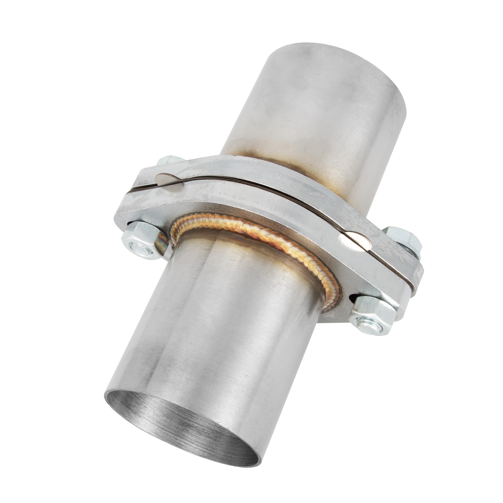 QYFNB Exhaust Flange Repair Piping Kit 2.25" OD with Gasket and 2 Bolts for Quick Fix Repair, Universal Stainless Steel Exhaust Flange Pipe