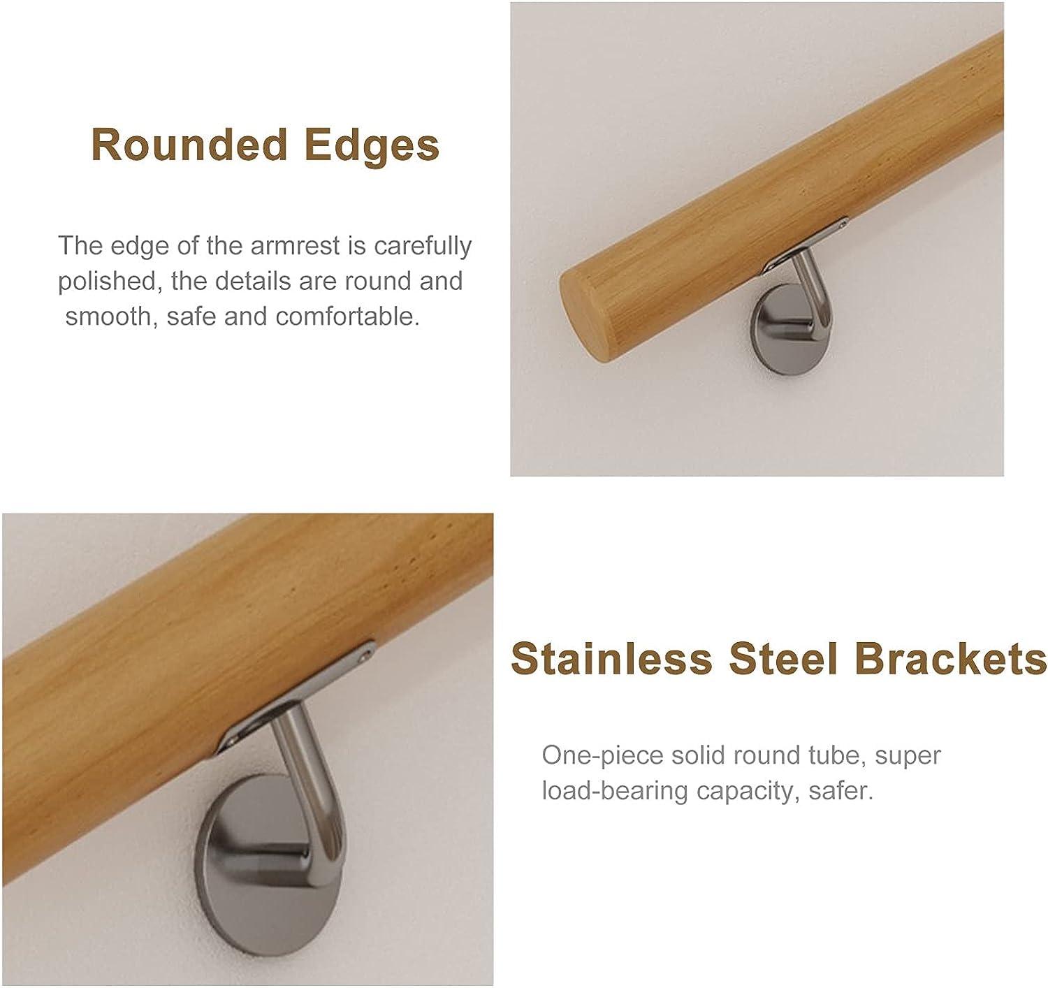 0,5 m drewniany montowany na ścianie ze wspornikiemIndoor Loft & Porch Safety Case Support