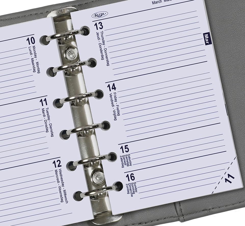 Kalpa Pocket 6 Ring Planner Nachfüllungen Organiser Wöchentlich Komplettset Deutsch Französisch 2024 2025 2026 - Image 3