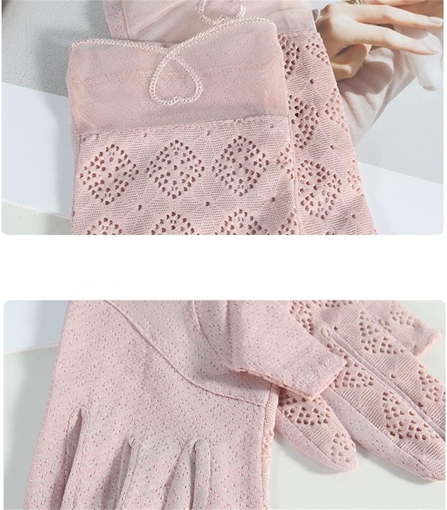 Women's Thin Ice Silk Lace Driving and Cycling Touch Screen Outdoor Two-Finger Gloves