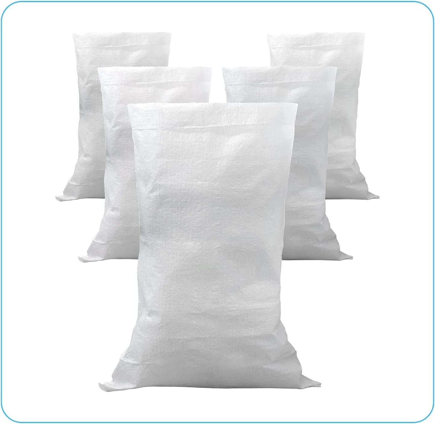Sac à Gravat 50x80 cm Lot de 500 - Sacs en Polypropylène Alimentaire pour Cereale Chantier Riz et Grain | Sacs de Chantier, de Jardin et à Sable | Tissés PP | Réutilisables