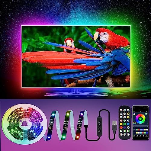 Nexillumi TV Backlights 4M USB LED Strip Light Kit for 60"75" TV, RGB
