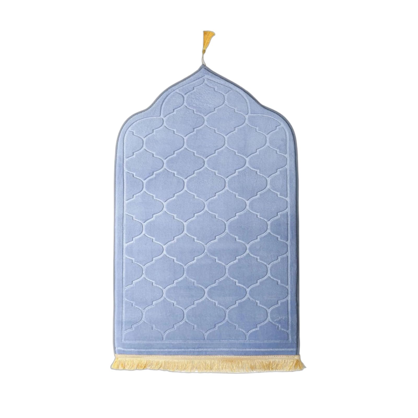 Winmist Glimpse Padded Prayer Mat Rug 43"x26" - Thick Sponge Travel Prayer Mat for Men & Women,Soft Luxury Fabric for Eid Ramadan,Ideal Islamic Gift (Gray)
