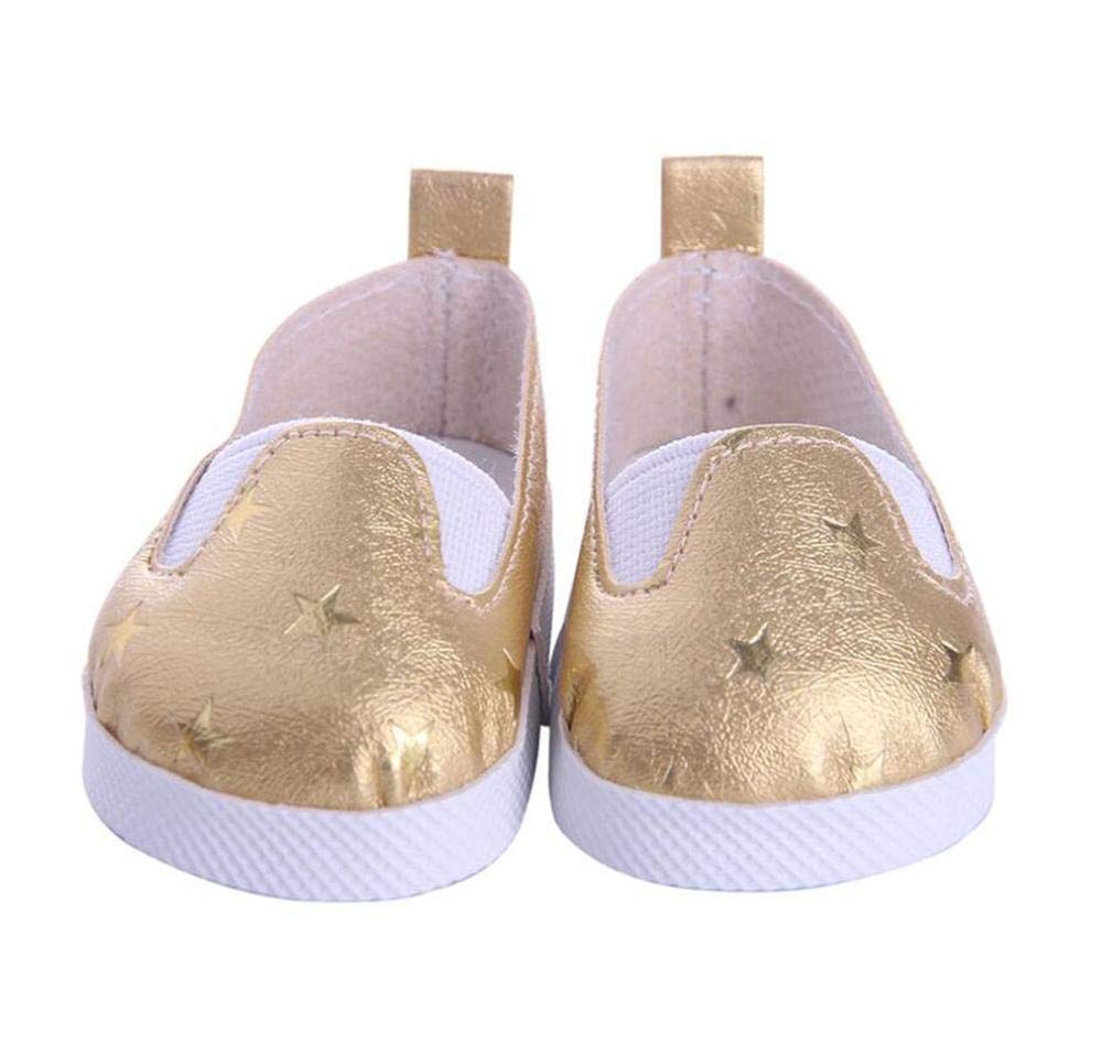 DUORUI Doll Shoes Casual Sneakers for American Girl Doll 18 inch Star Pattern
