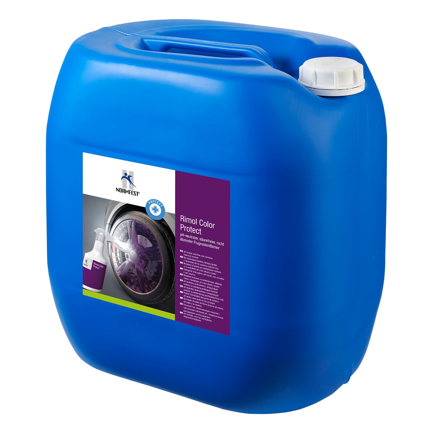 Normfest Rimol Color Protect Felgenreiniger – pH-neutraler Bremsstaub- & Flugrostentferner mit Farbwechsel, säurefrei & materialschonend, für Alu-, Stahl- & Chromfelgen – 30 Liter