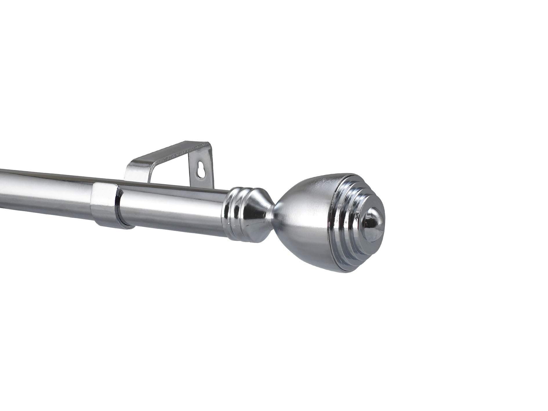 Extendable Metal Curtain Pole 19mm Polished Chrome Eyelet Or Rings Rod Fittings (Polished Chrome Vienna, Mathing Holdbacks (No Pole Purchase))