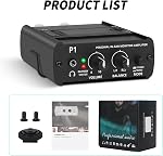 Amplificateur d'écoute personnel dans le système de moniteur d'oreille avec XLR et TRS Entrée, 3.5mm Sortie avec mélangeur Mono et Stereo, boîtier robuste avec clip ceinture