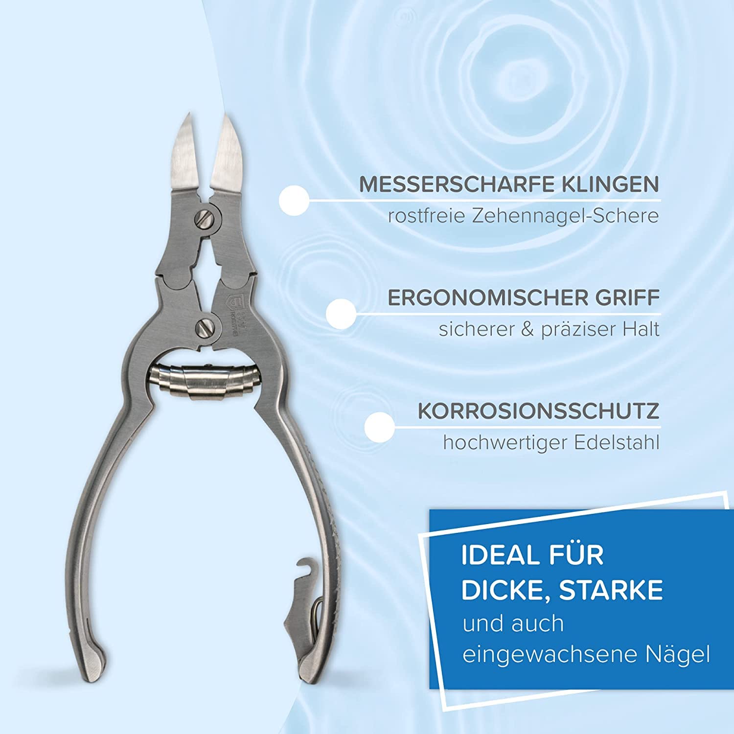 SMI 16 cm Coupe Ongle Pied Professionnel – Coupe Ongle – Pince à Ongles Robuste – Pour Ongles Épais et Incarnés – Acier Inoxydable – Sécurité Enfant – Avec Étui