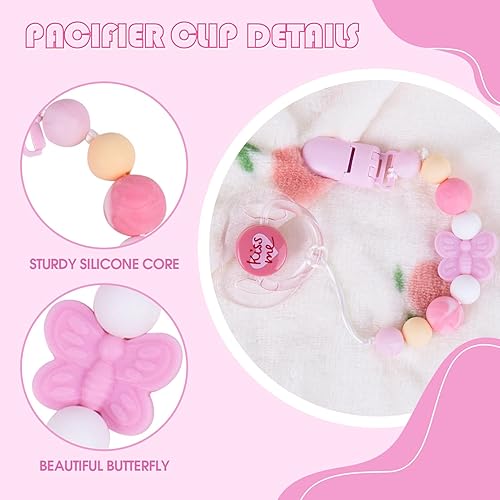 Miniatura 3 de Aori Clips para chupete Rebron Baby Dolls Clips de silicona con chupete magnético - Rosa