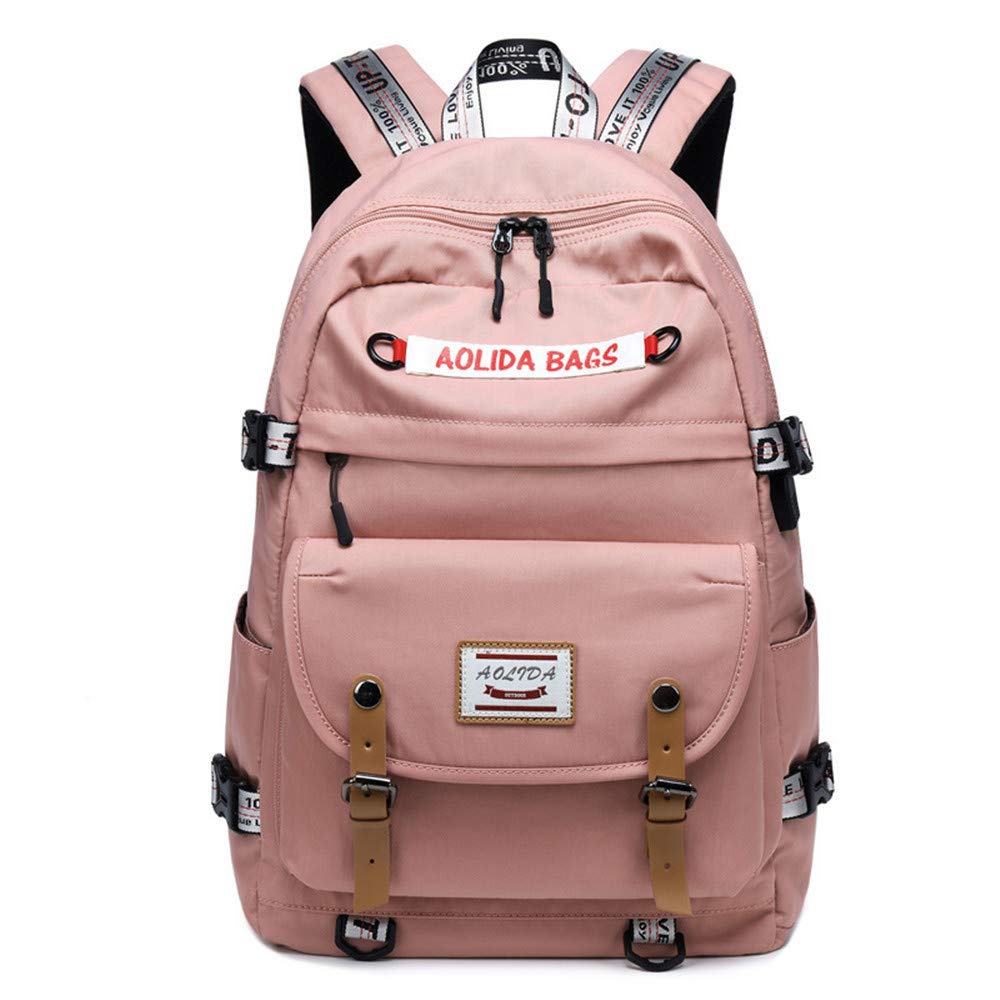 Female Student Backpack Business Travel Backpack Breathable wear-Resistant Female Backpack Pink 29 * 14 * 43cm