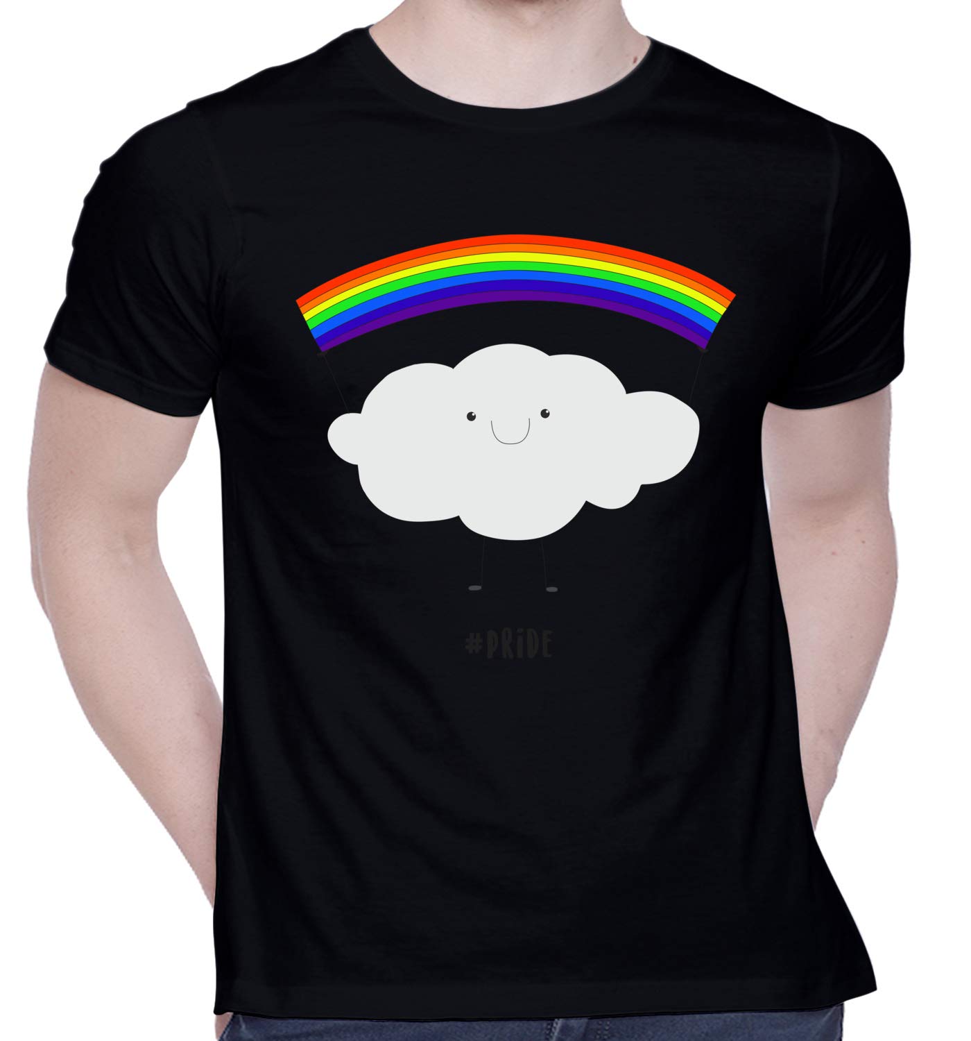 CreativiTGraphic Printed T-Shirt for Unisex Pride Cloud Tshirt | Casual Half Sleeve Round Neck T-Shirt | 100% Cotton | D00075-22