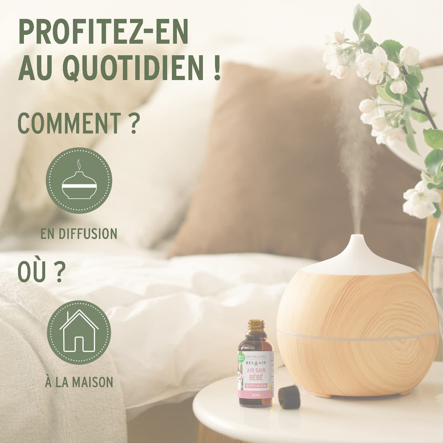 BEL AIR Air Sain Bébé huiles essentielles bio pour chambre diffuseur humidificateur bb conditioner baume défense